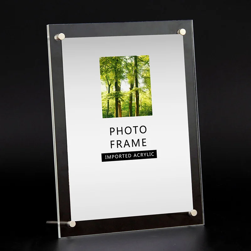 Clear Photo Frame Acrylic Picture Holder License Table Display Home Shop Decor 