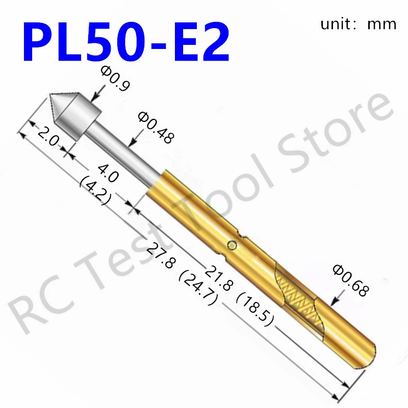 PL50 E Spring Test Probe PL50 E2 Durable Brass Test Probe Sleeve Length