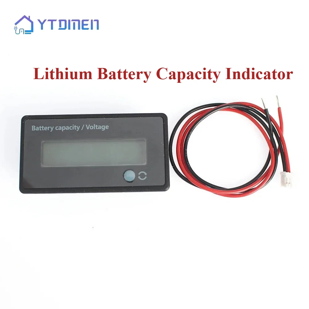 DC 12V 24V 36V 48V 60V 72V 배터리 용량 전압계, 리튬/납산용 백분율 및 전압 모니터 기능이 있는 LCD 디스플레이