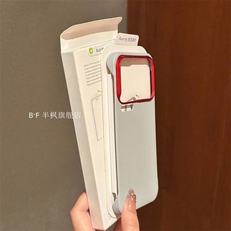Luxury Shockproof PU Leather Silicone Back Cover - Slim, Thin & Borderless