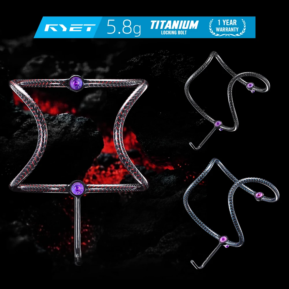 RYET 손으로 만든 원시 탄소 병 케이지 5.8/8.2g 초경량 HM 탄소 섬유 티타늄 볼트 로드 MTB 사이클링 액세서리
