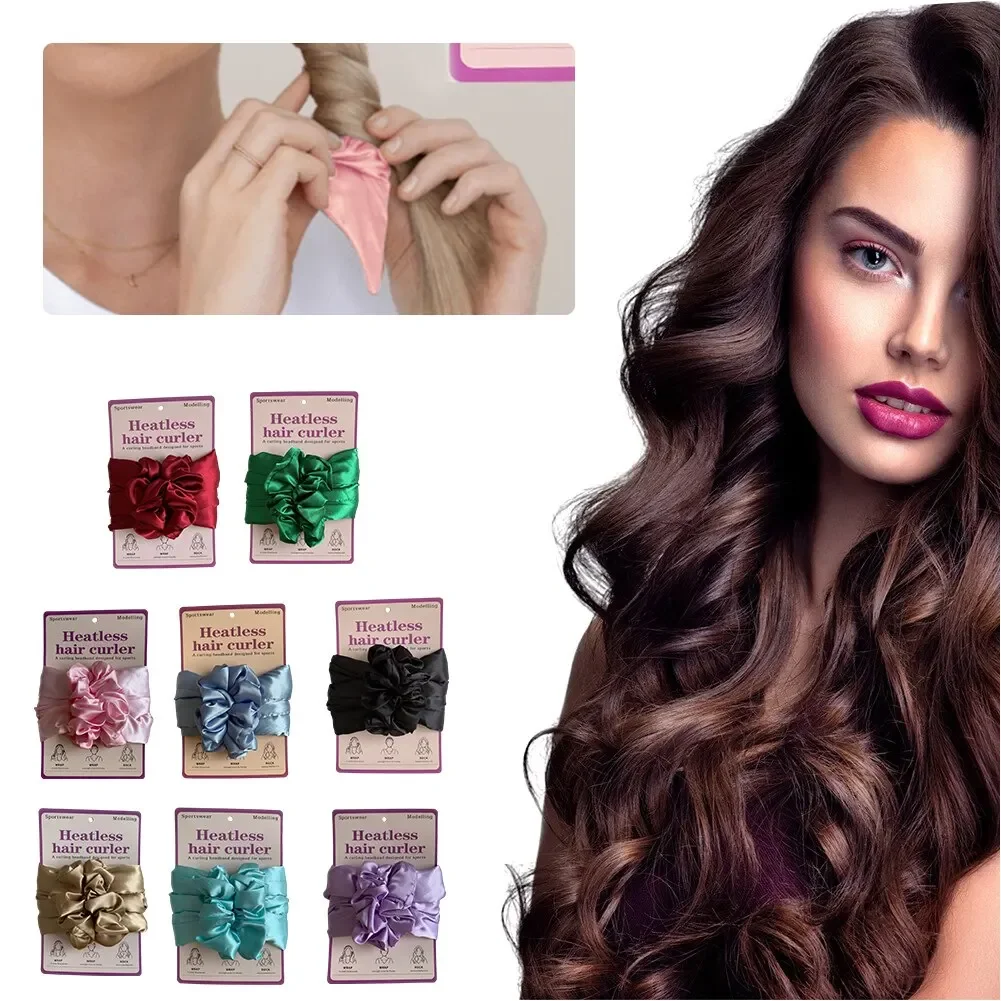 Silk Heatless Curling Headband and Hair Scrunchie Set