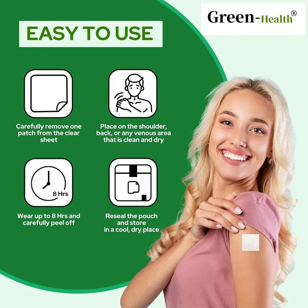 Iron Folate Transdermal Patches Vitamin C B6 B12 5-in-1 Blood Support 30 Patches estrogen patch