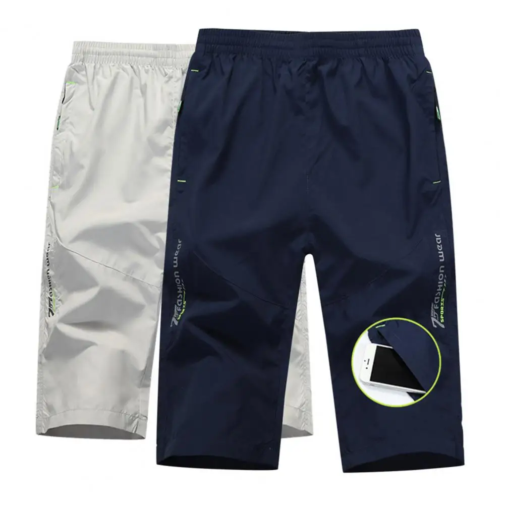 

Men Summer Shorts Solid Color Zipper Pocket Surf Shorts Beach Shorts Men Swimming Shorts Slim Quick Dry Pants Streetwear