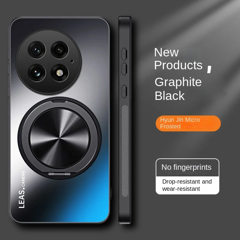 Premium Hard Matte Magnetic Protective Back Cover with Ring Stand