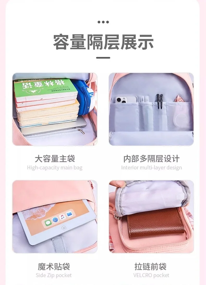 Ergonomic Spine Protecting School Backpack For Girls Waterproof Image 6