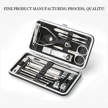 9/11/16/19 pezzi frese per manicure set tagliaunghie cucchiaio per orecchie in acciaio inossidabile tagliaunghie pedicure strumento per nail art manicure 1