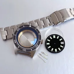 Professional Diving Automatic Watch Case with Domed AR Sapphire and 120 - Click Bezel, 300M Waterproof - Fit Miyota 8215 (Black set)