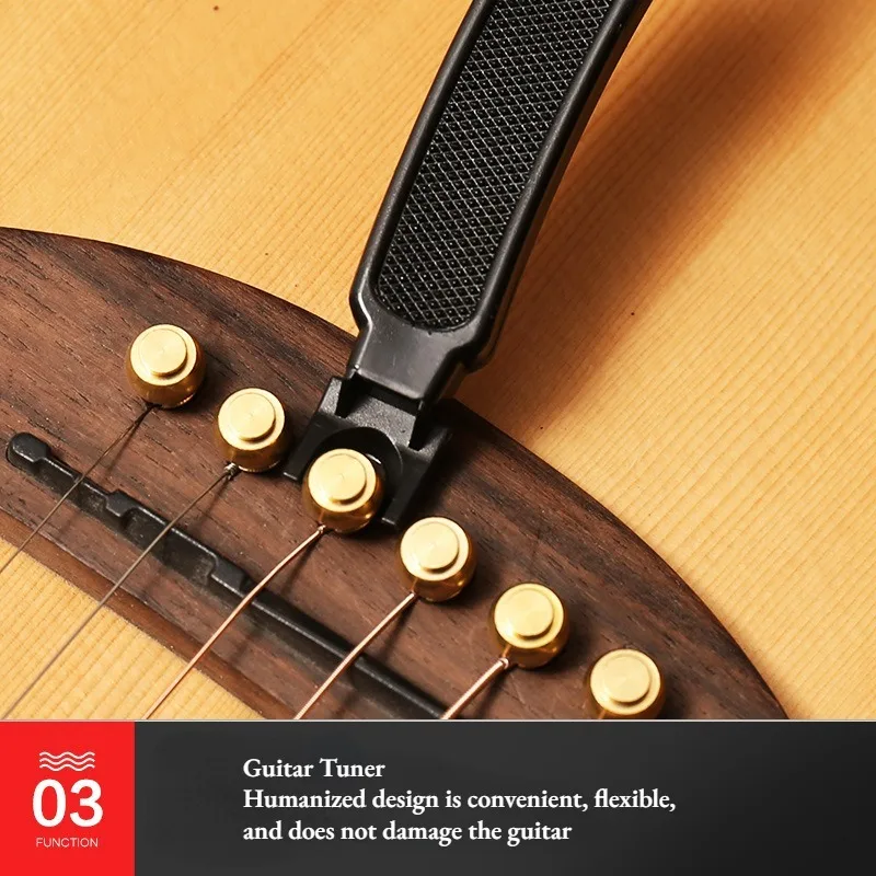 Guitar String Winder String Cutter Bridge Pin Puller 3 IN 1String Peg Winder Guitar Repair Tool Black