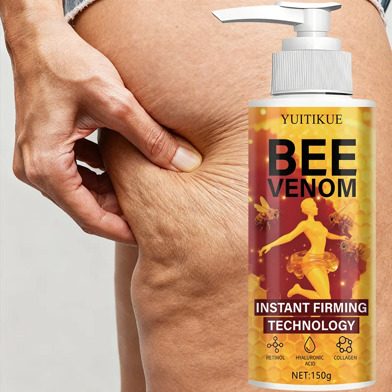 Bee venom firming cream, rich in retinol, hyaluronic acid, and collagen, provides instant hydration and firming.