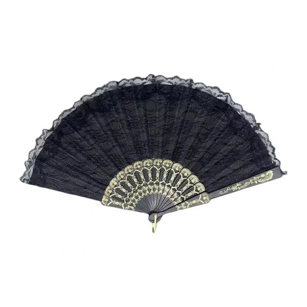 

Comfortable Folding Fan Elegant Vintage Lace Folding Fan with Tassel for Summer Parties Dance Performances Hand Held for Lolita