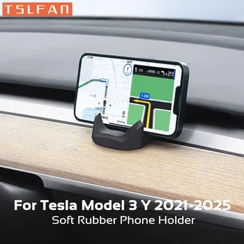 Per Tesla Modello 3 Y 2021-2025 Highland Juniper Morbido Gomma di Silicone Supporto Del Telefono Cruscotto Cellulare Montaggio Clip Accessori Auto 1