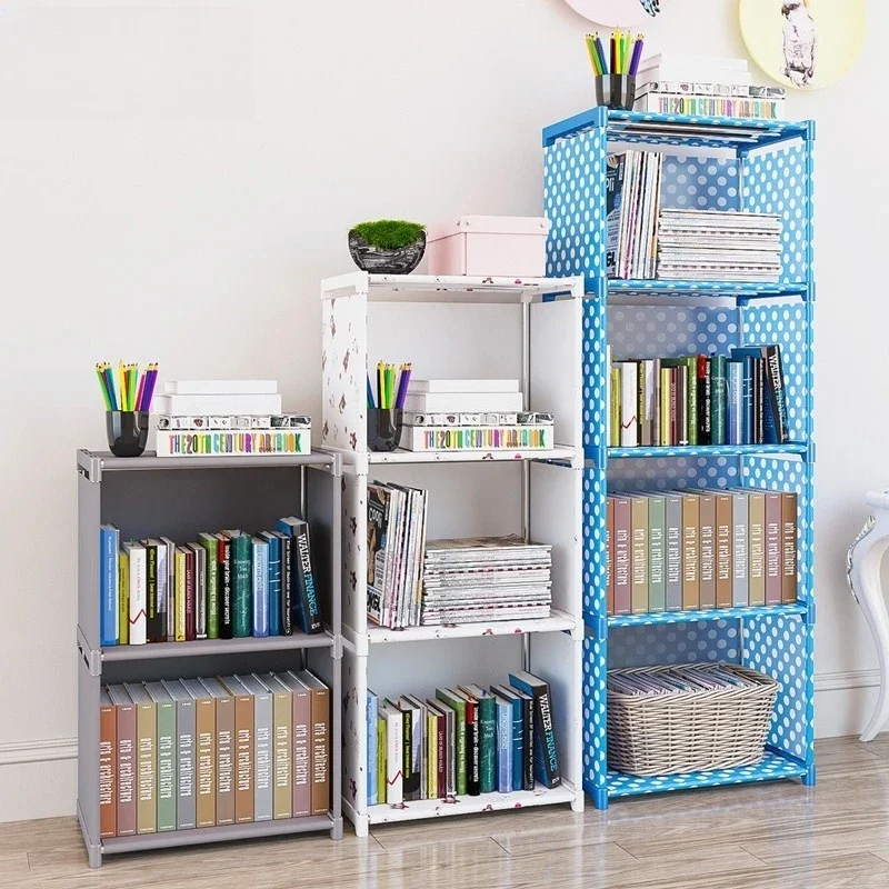 Mehrschichtiges, einfaches Bücherregal – einfach zu montierendes Bücherregal und Buchhalter, Bücherregal, Organizer für Bücher und kleine Gegenstände