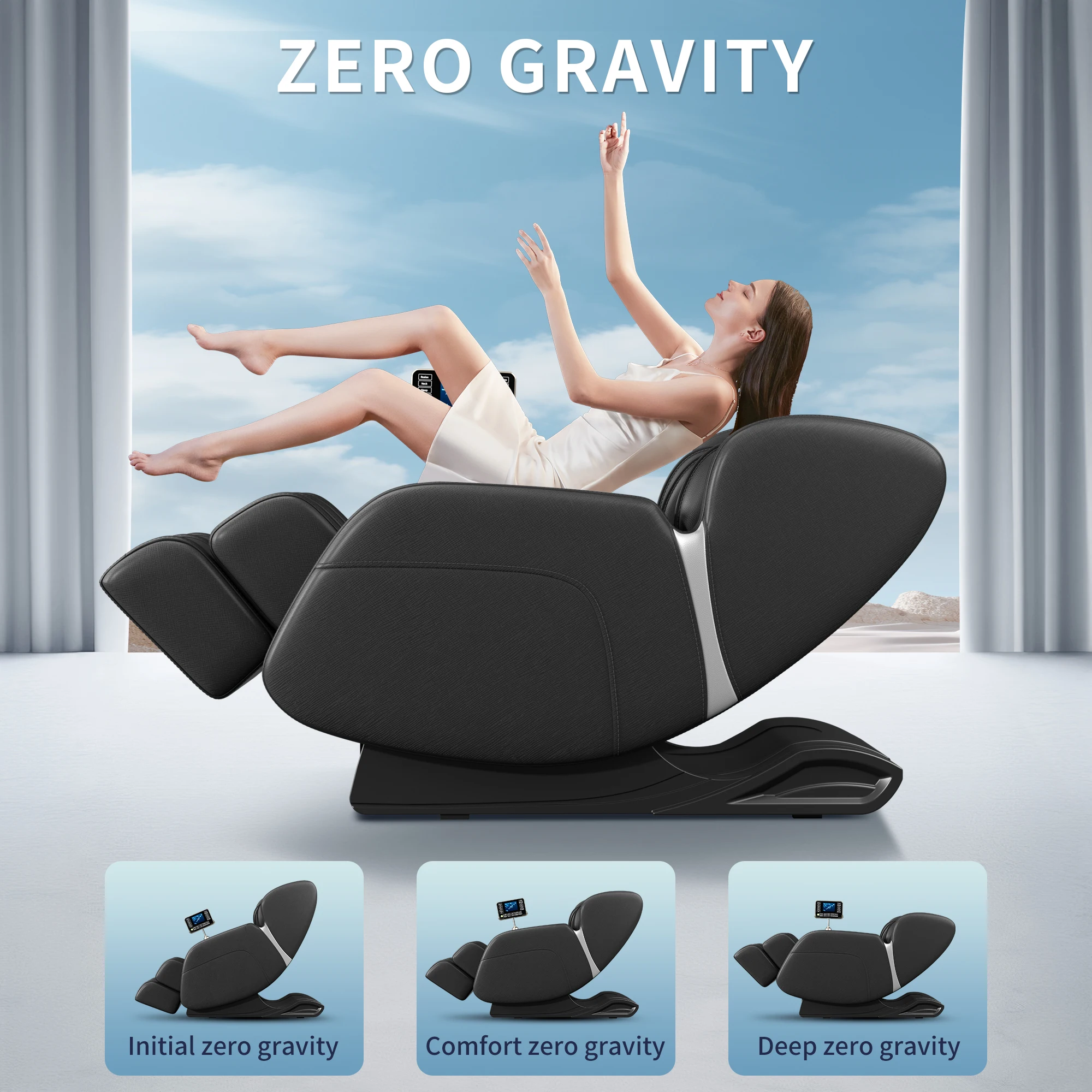 1 Year Warranty USA Local Delivery  4D Airbag Zero Gravity full body Massage Chair Home 3D Foot Roller Shiatsu Office Chair 3
