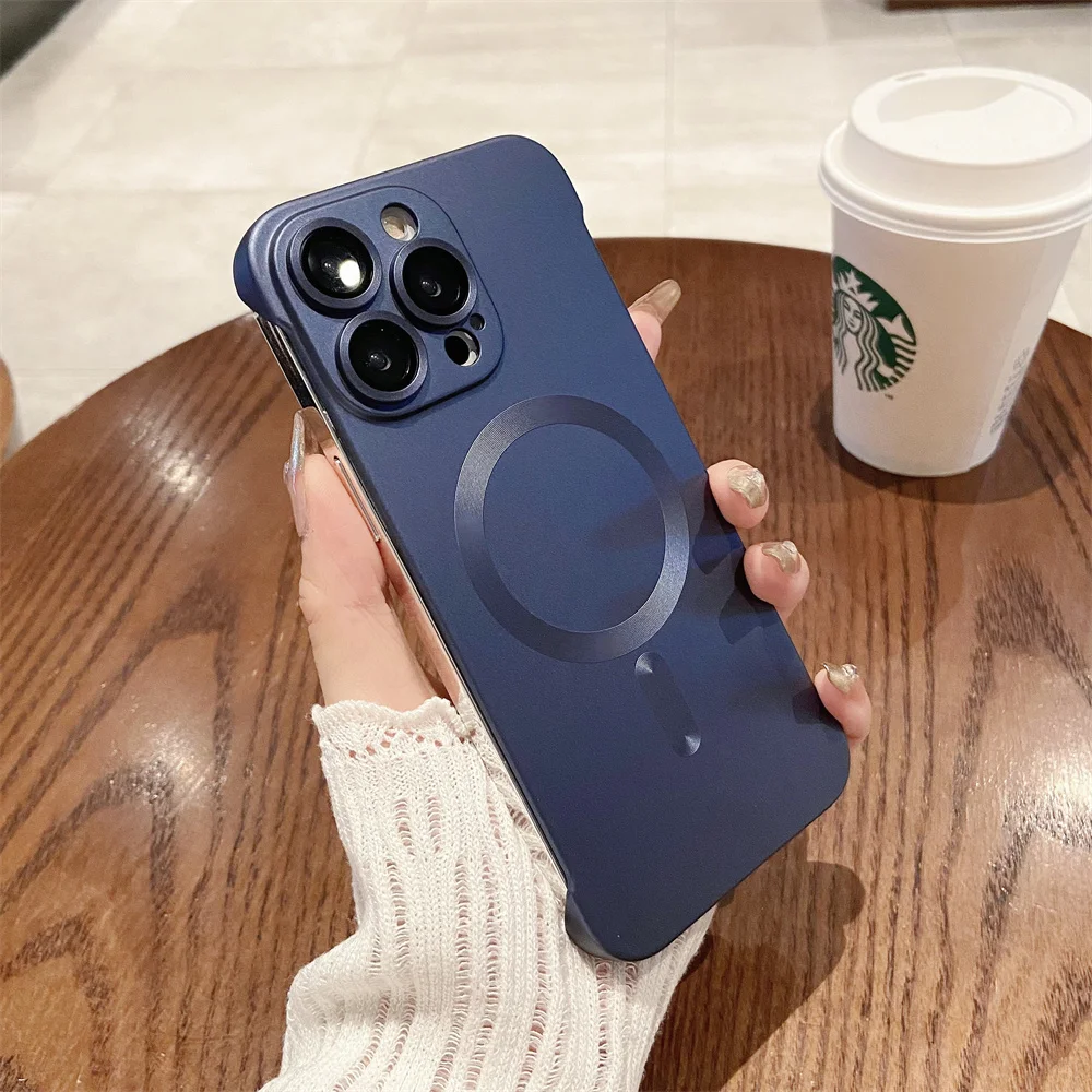 Ultra-Thin Frameless Matte Magnetic Wireless Charging Case - Luxury Design