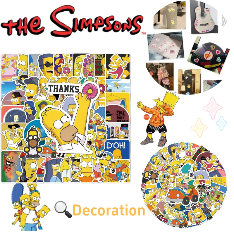 Neue kreative The Simpson Aufkleber, niedlich, Cartoon-Stil, hochwertig, modisch, personalisiert, für Studentenplaner, Gepäckdekoration