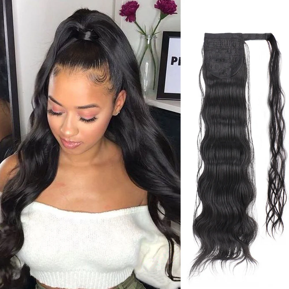 Weilai Synthetic Long Curly Ponytail Velcro Wrap Around Clip In