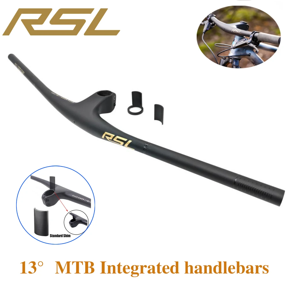 RSL Integrated Handlebar for Mountain Bicycle, Carbon Fiber, XC