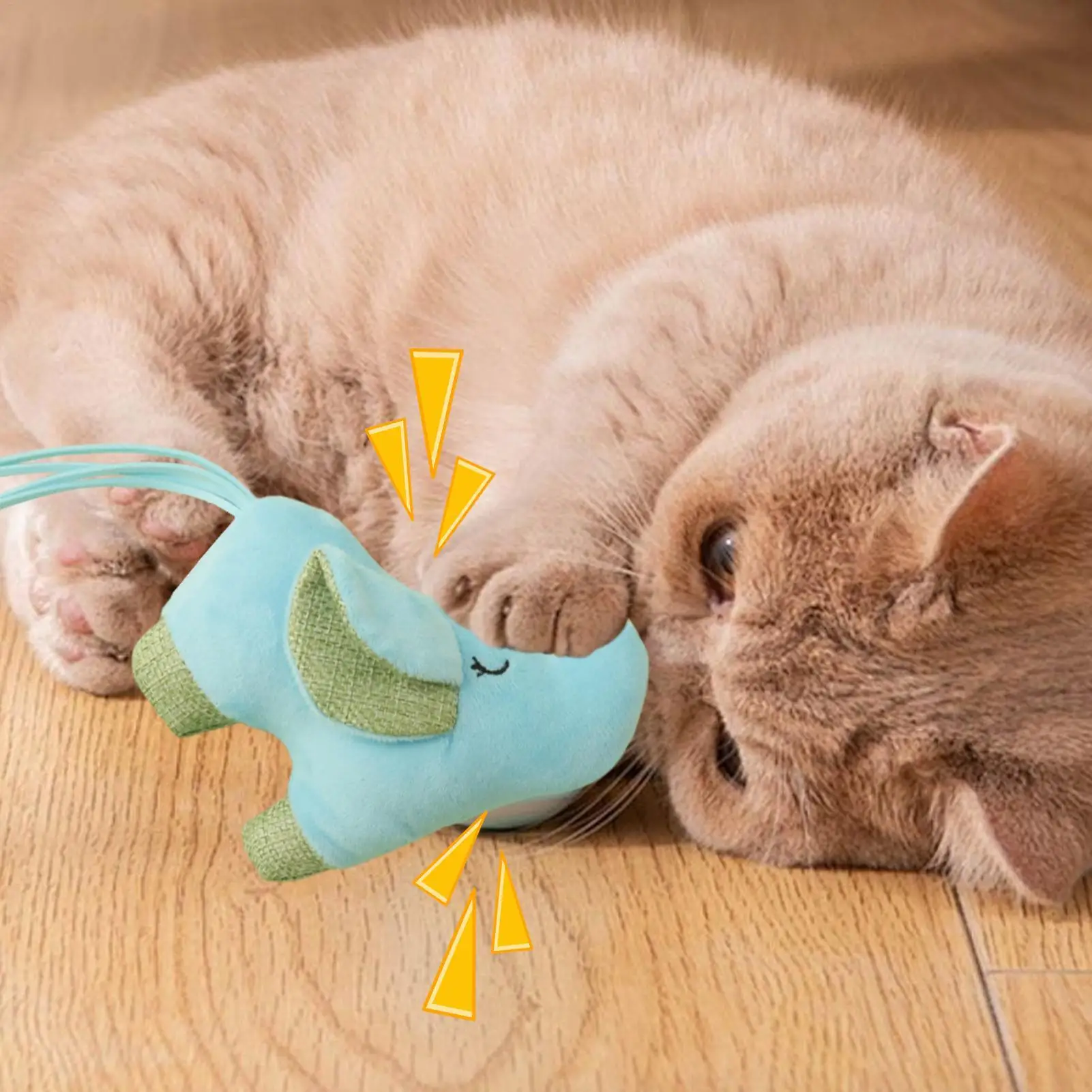 Catnip Toys Elephant Plush Crinkle Sound Cat Toys Teething Games Pet Supplies Teaser for Indoor Kitten Chew Scratching Playing