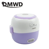 DMWD MINI Cuiseur à riz électrique chauffant, boîte à lunch thermique portable 1/2 niveaux, cuiseur vapeur alimentaire, récipient de cuisson, chauffe-plat 3