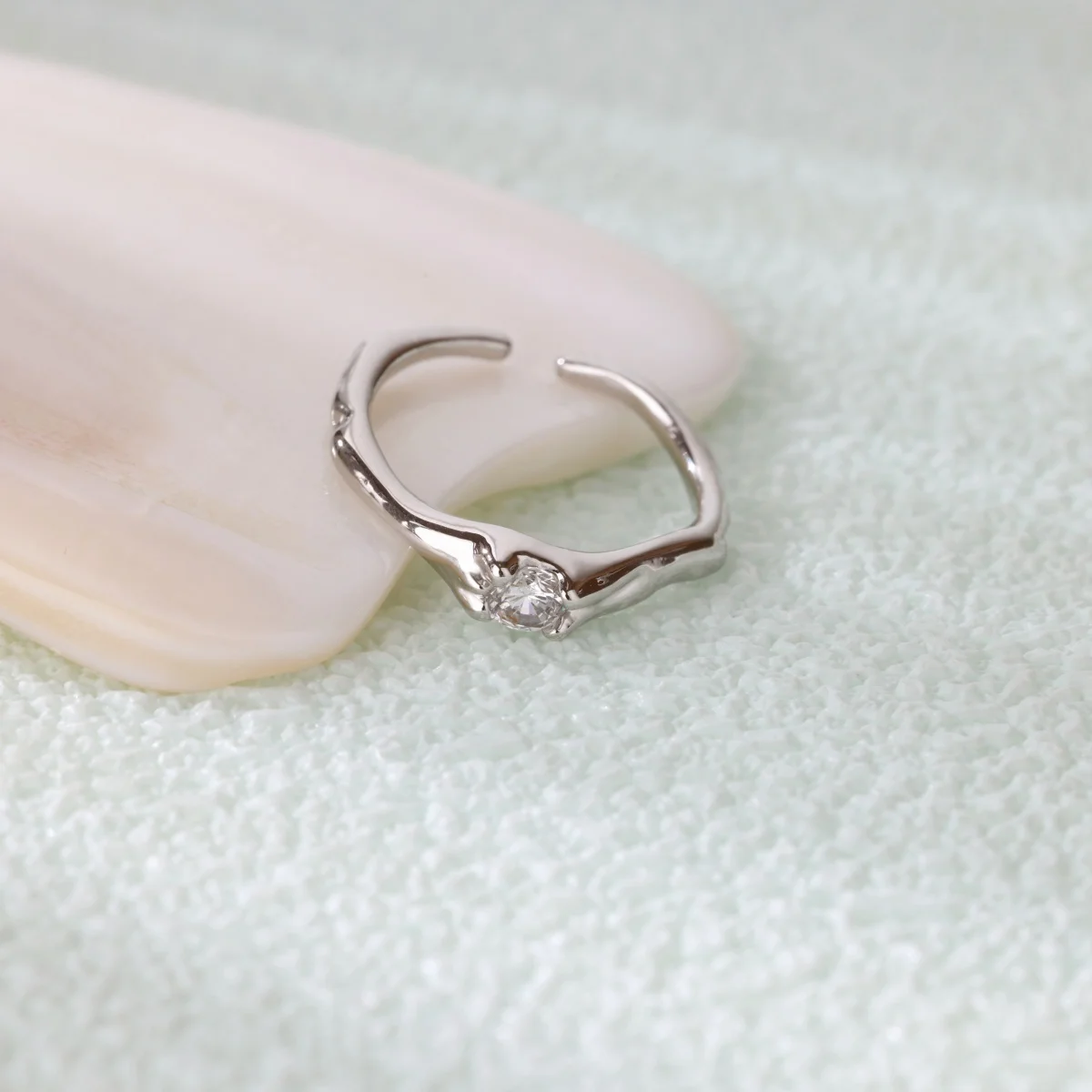 Zirconia Rings for Women Geometric Round Adjustable Wedding Anniversary Jewelry