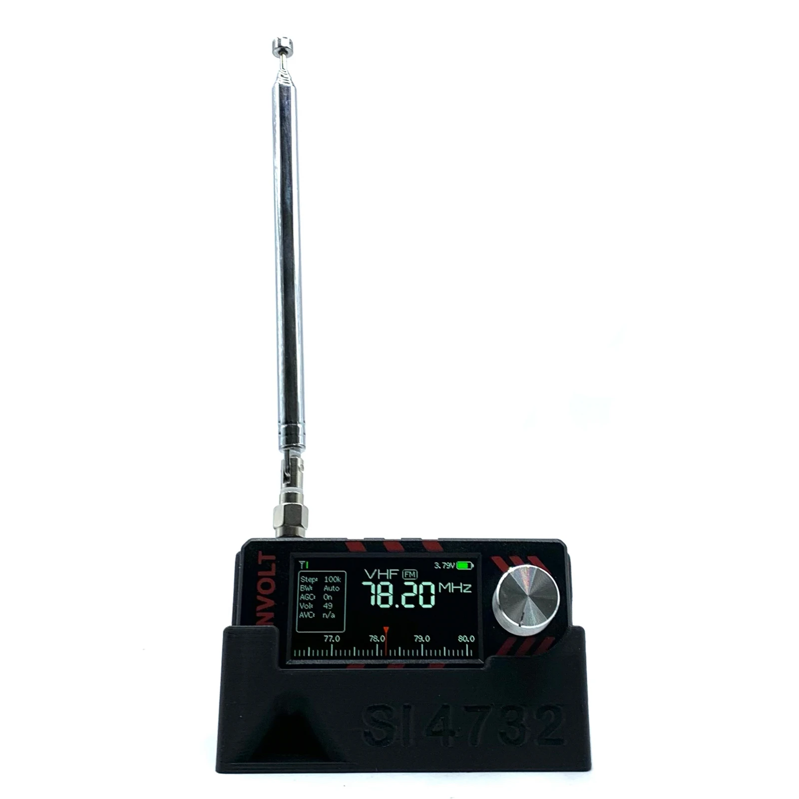 ATS MINI SI4732 DSP 라디오 수신기 케이스(내장형 사운드 가이드 그루브 포함) 충격 방지 라디오 랙 3D 프린트 라디오 특수 스탠드