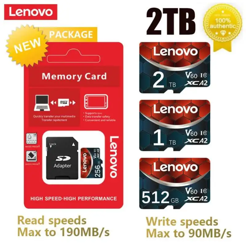 Lenovo 2Tb 1Tb Sd Card A2 Xc Sd 128Gb 256Gb 512Gb Sd Memory Card Micro Tarjeta Sd Cartao De Memoria Per Telefoni Tablet Droni