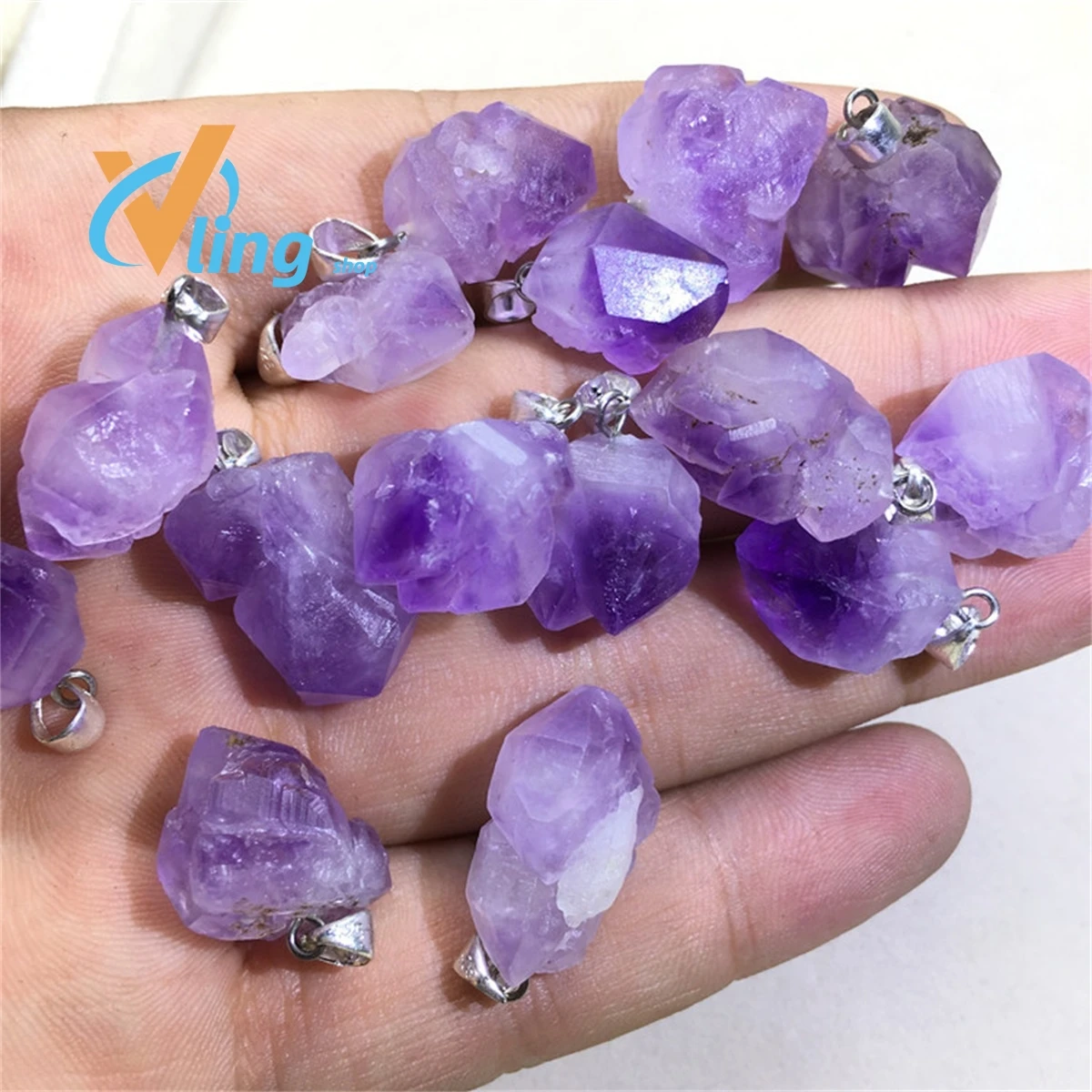 Jade And Jade Ware Manufacturers Wholesale Amethyst Pendants Leather Ropes Jewelry For Men And Women Gifts Raw Ore