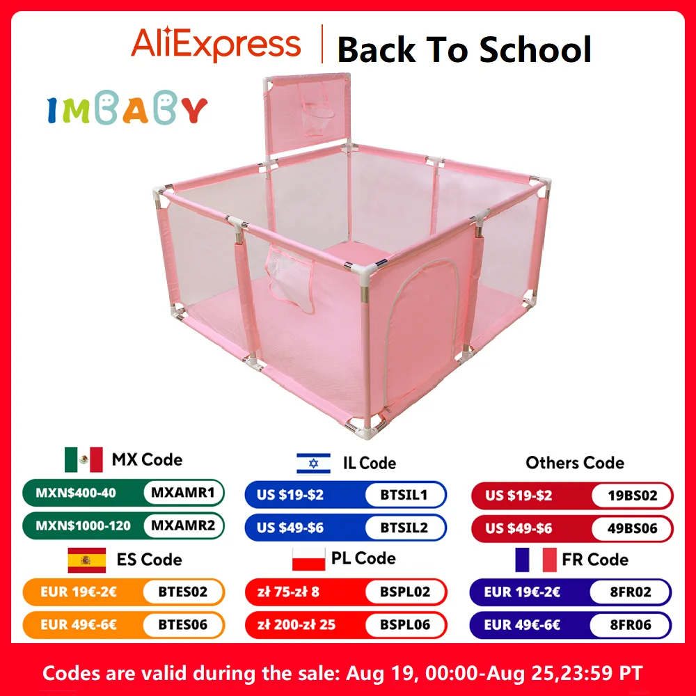 IMBABY Kids Furniture Playpen for Children Solid Color Safety Barriers Infant Playground Toddler Game Park Newborn Fashion Fence