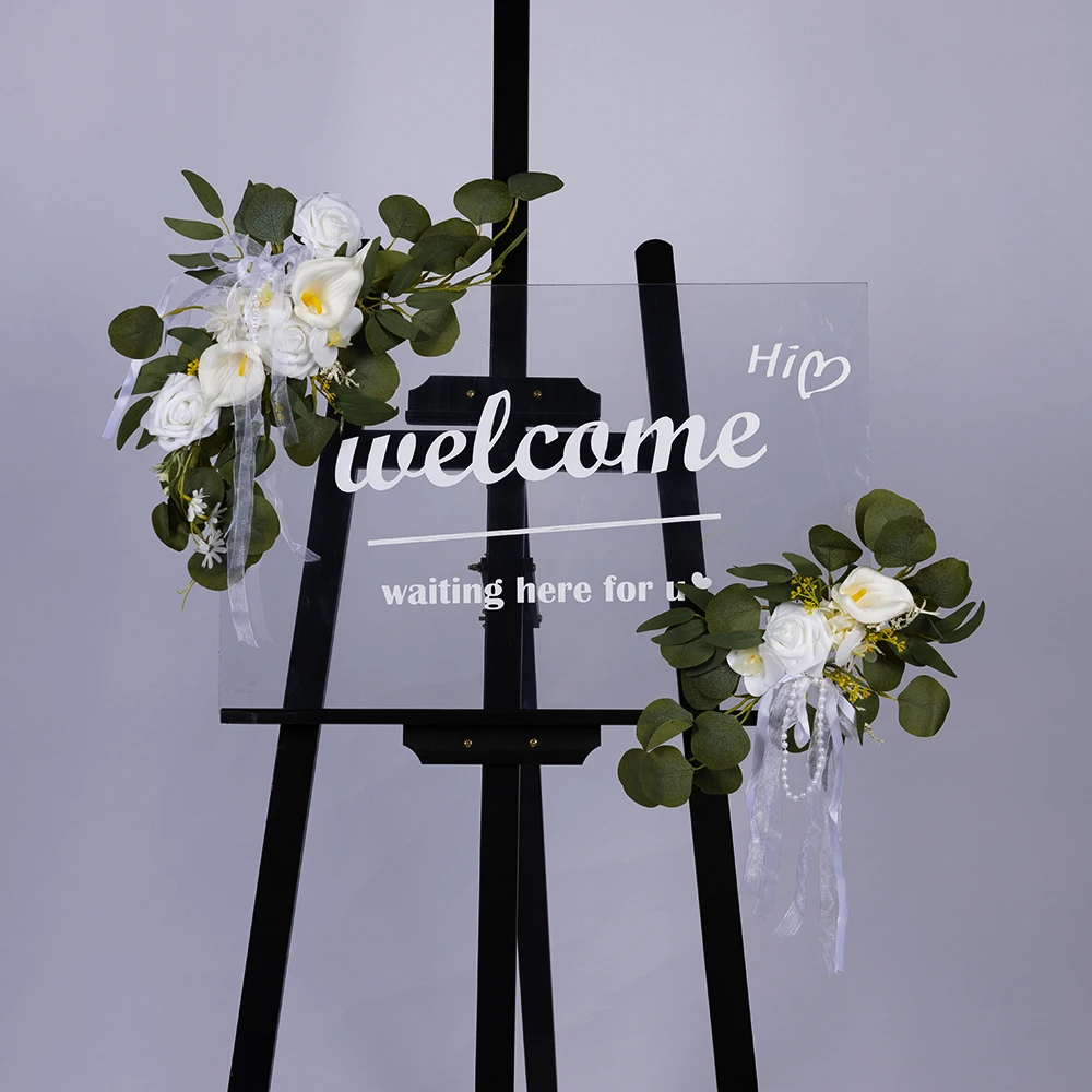 50cm 2Pcs Artificial Flower Swag Floral Swag Garland Wedding Arch Flowers Kit for Sign Rustic Artificial Floral Swag Arch Deco