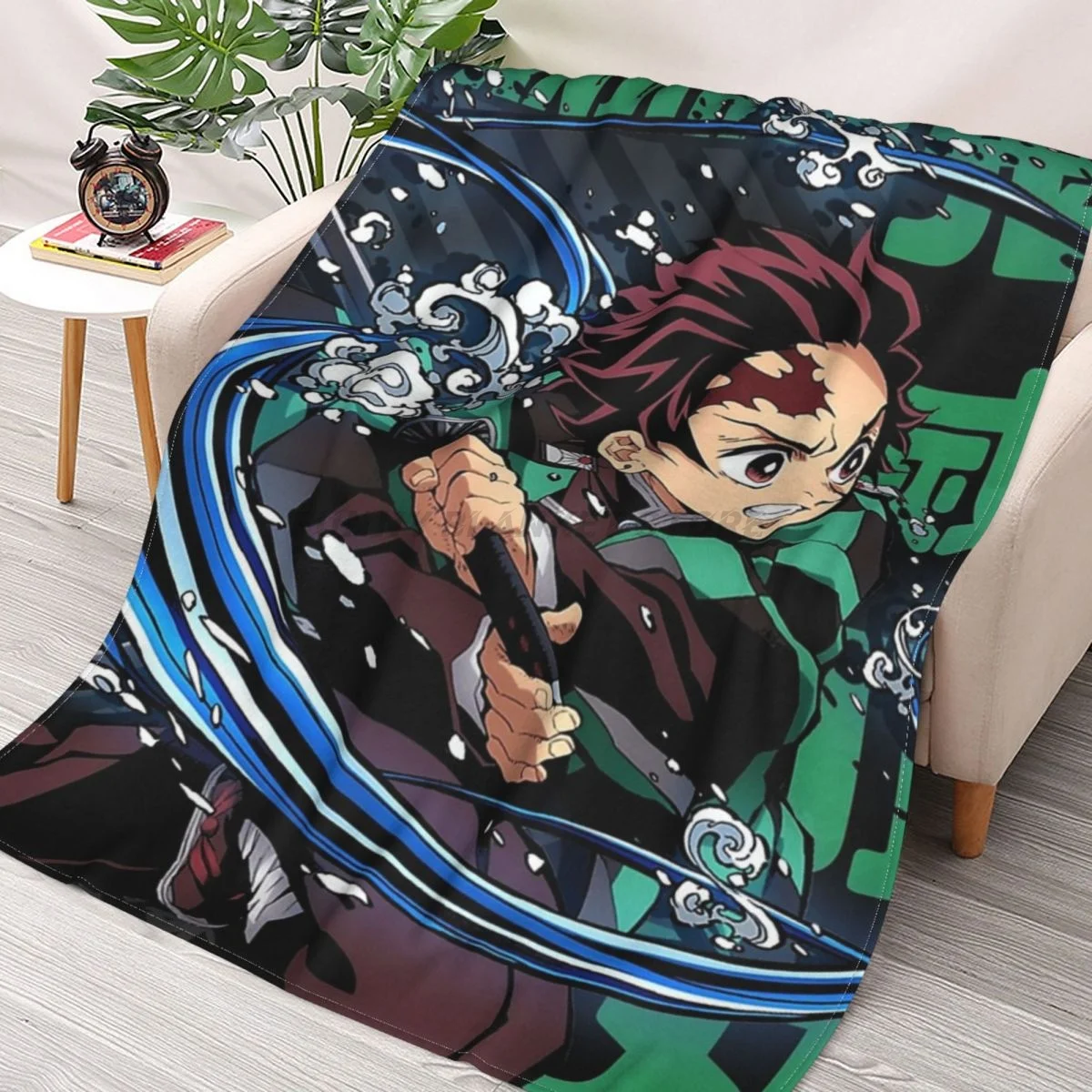 

Kimetsu No Yaiba Kamado Tanjirou anime Demon Slayer Throws Blankets Collage Flannel Ultra-Soft Warm picnic blanket bedspread