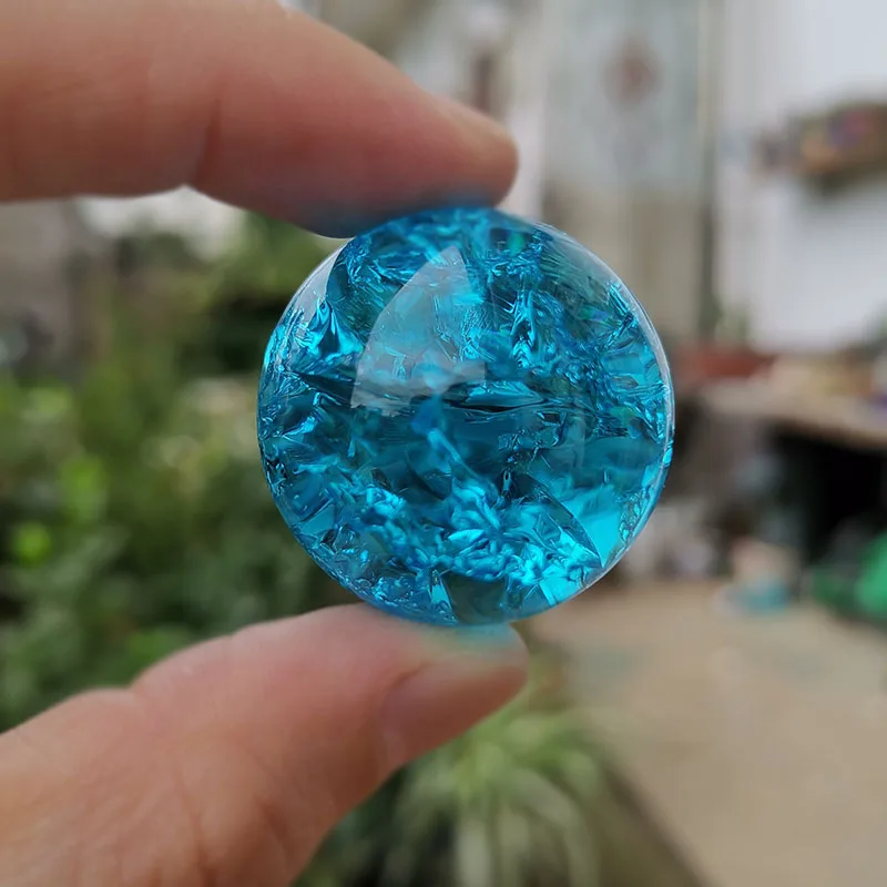 Crystal Ice Crack Ball Water Fountain Bonsai Glass Sphere Home Decoration Ornaments Feng Shui Figurine Marble Magic Gifts crystal ornaments deer crystal ball ornament crystal balls crystal ball ornament hollow ball decoration mirror ball decoration