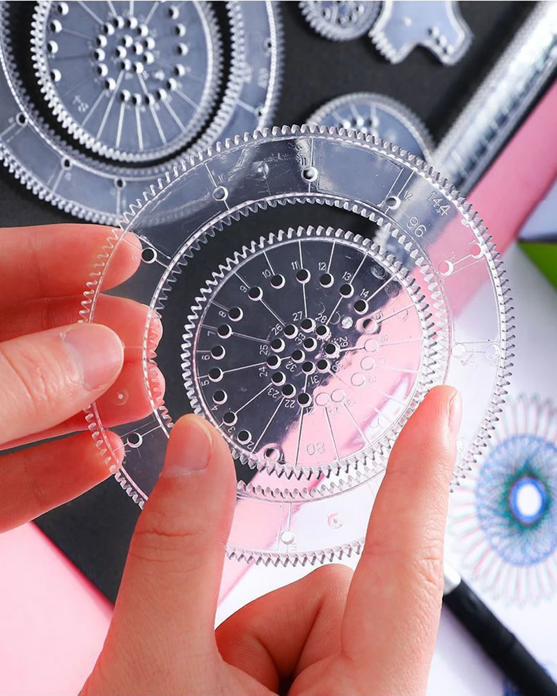 22-teiliges Spirograph-Spiral-Kunst-Zeichenset „The Classic Way to Make Countless“, erstaunliche Designs für Kinder, Zeichnungslineale, Spielzeug-Set – Detail 5