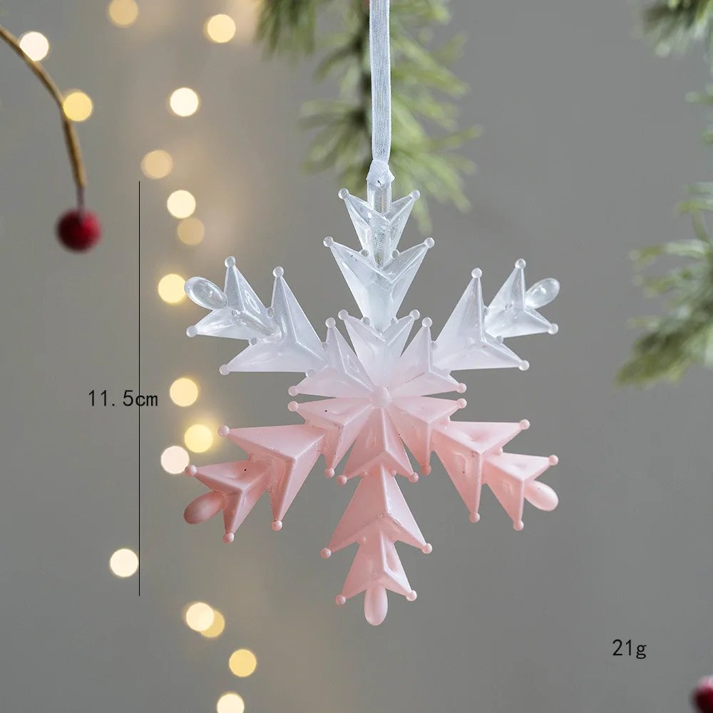 Snowflake Icicle Christmas Pendants Crystal Acrylic Christmas Tree Ornaments 2026 Happy New Year Home Decor Hanging Pendant