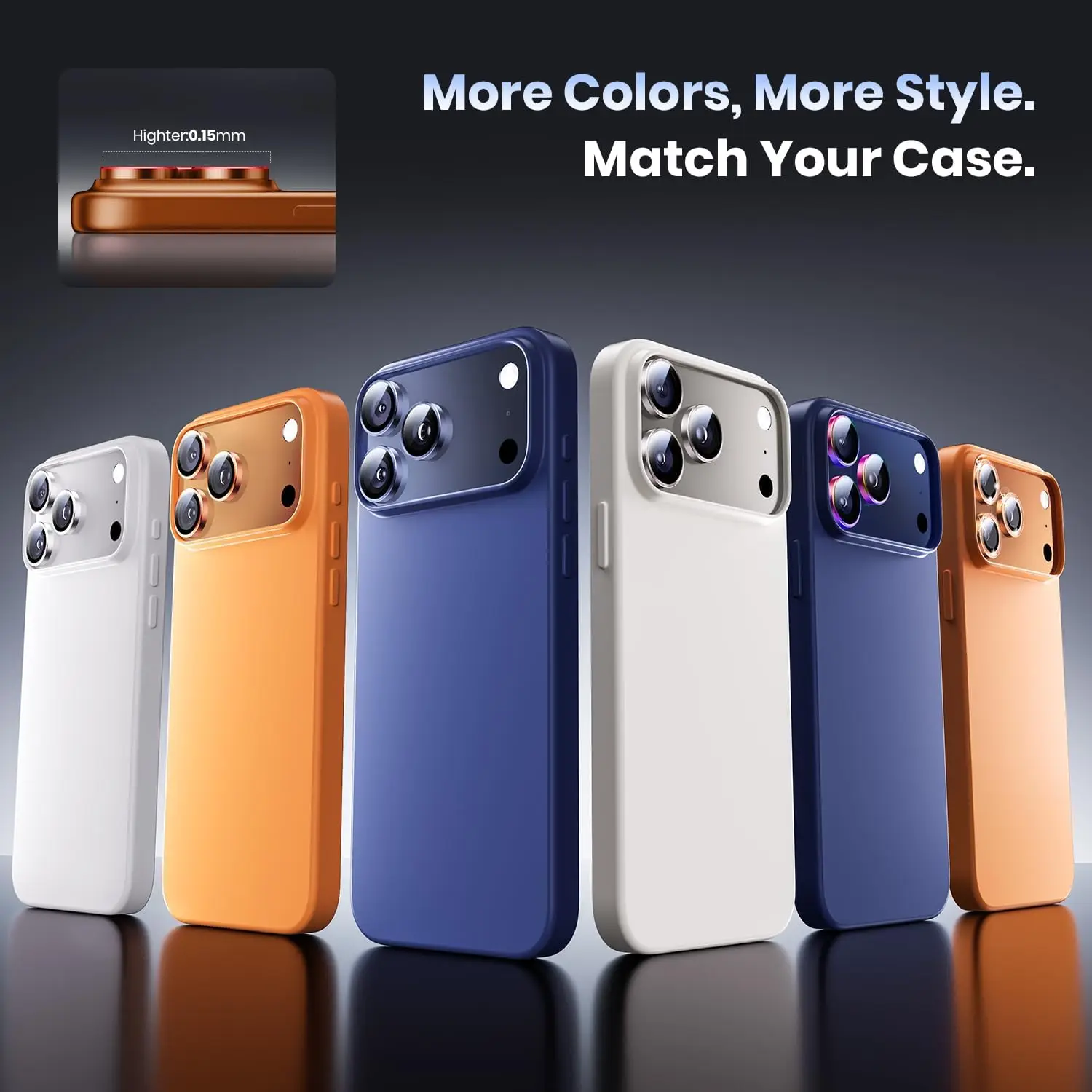 Premium 8K Tempered Glass Camera Lens Protector with Metal Ring