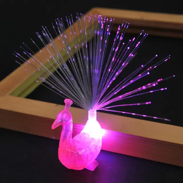 Luminous Peacock Finger Light Glow In The Dark Kids Toy Peacock Decoration Open Light Toys Flash LED Lights Small Toys 4