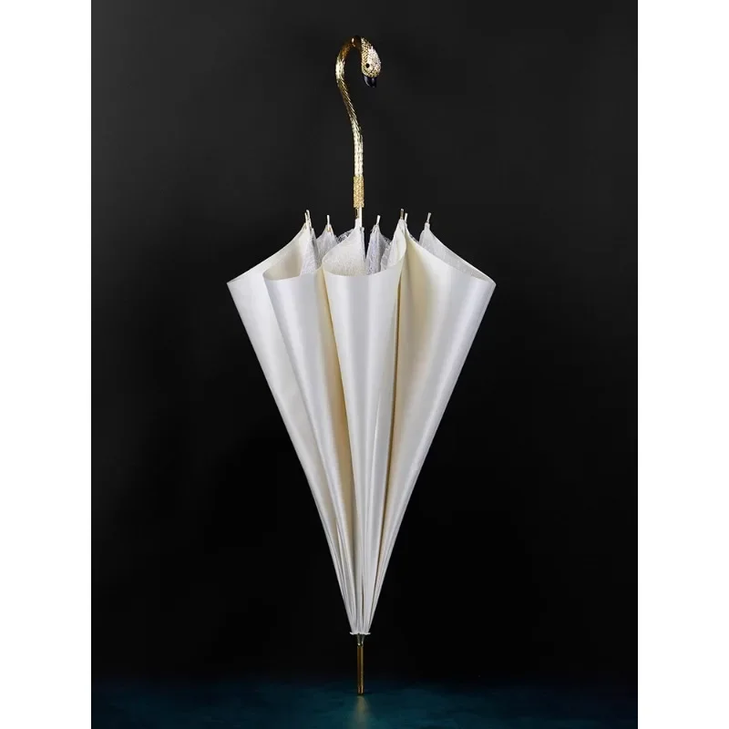 Danmunier Original Swan Design Ombrello Manico Lungo Ombrello Da Principessa Ombrello Straniero Personalizzato Europeo Ombrello In Pizzo Vintage