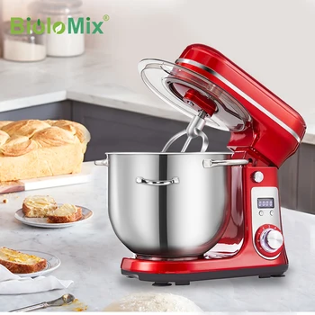 BioloMix 6L 1200W DC Quiet Motor 6-speed Kitchen Food Processors Stand Mixer Cream Egg Whisk Whip Dough Kneader Blender 1