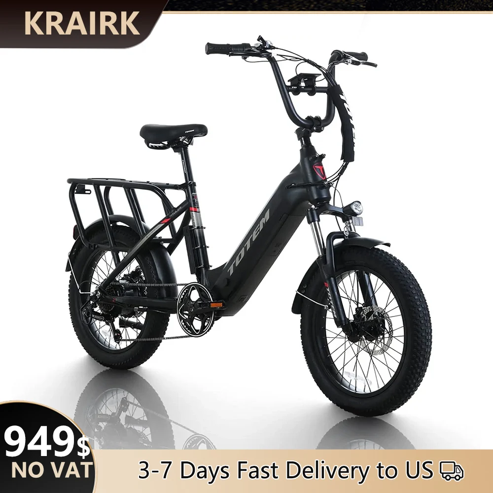 

Powerful 750W Electric Bike 48V 15Ah Battery Ebike 20" Fat Tire City Bike 7 Speed Suspension Fork Electric Bicycle for Adults