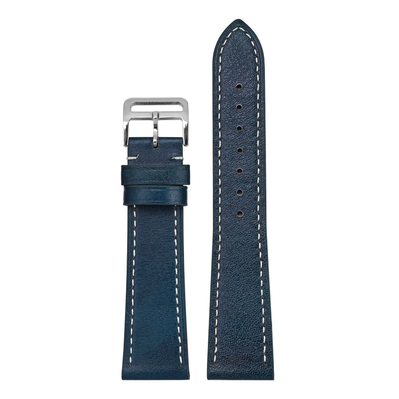 Genuine Leather Retro Watch Strap with Quick Release Bar