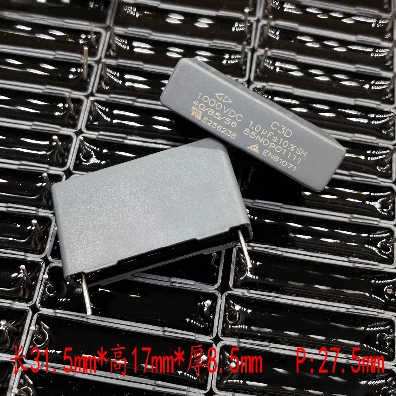 2 Pz Farad C3D3A Mkp C3D 105 1Uf 1.0Uf 1000V 1Kv Condensatore A Film Di Sicurezza Piede In Rame