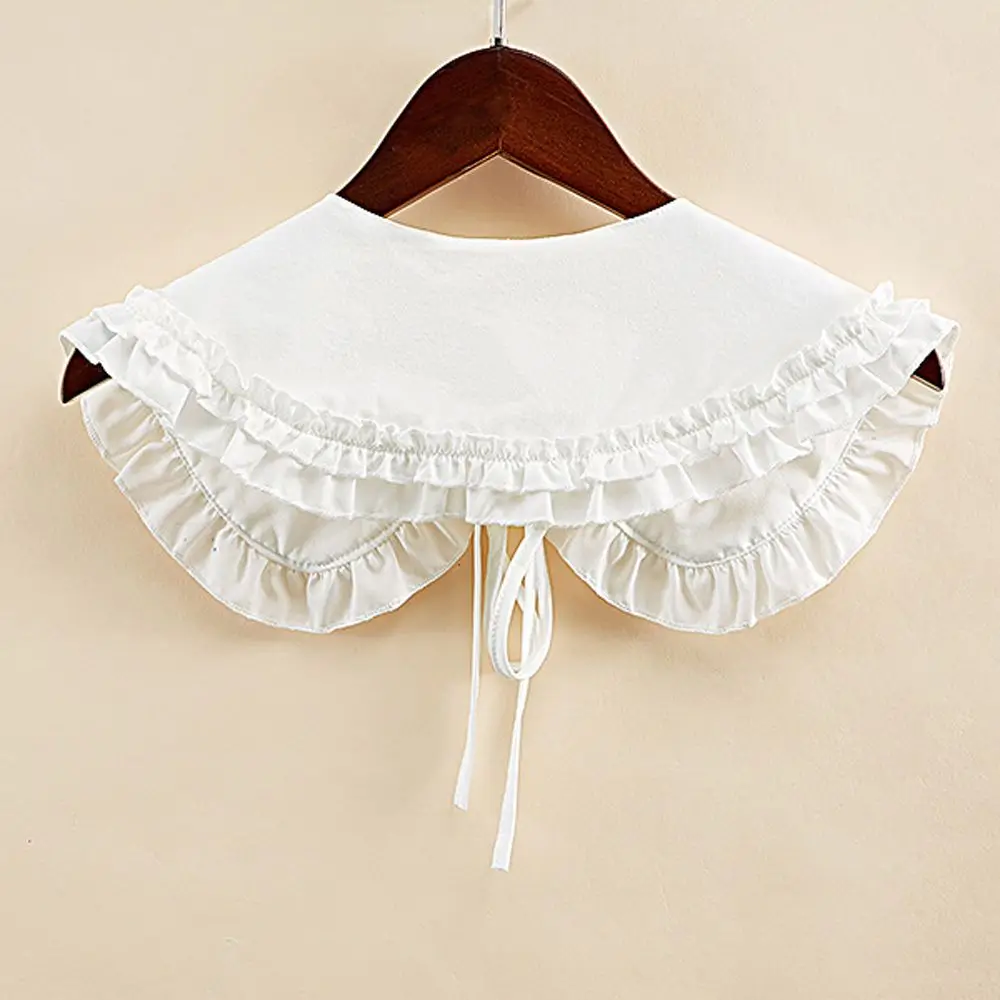 

For Girls Sweet Japanese Knitted Ruffles Lolita Shoulder Wrap Women Shawl Dress Accessories Fake Collar