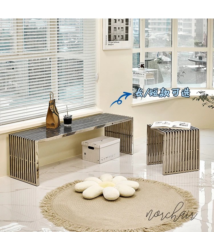 Description Picture 5 of itemNordic Stainless Steel Chair,Small Stool,Leisure Low Stools,Customized Furniture,Home,Living Room,Entrance,Shoe Changing,Chairs