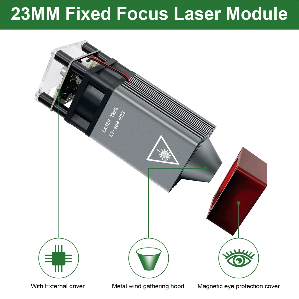 LASER TREE 4W 5W Optical Power Laser Head 450nm Blue Light TTL PWM Module For Laser Engraver Wood Cutting  DIY Woodworking Tools