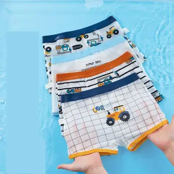 Pantaloncini intimo Boxer per bambini mutandine in puro cotone bambini bambini Cartoon stampato Underpant Fashion Cute Toddler Infant Boys Short 1