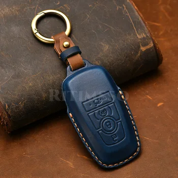 Custodia per chiave auto in pelle per Ford Fusion Edge Mustang Explorer F150 F250 F350 custodia protettiva Ecosport Shell Fob Keyless - Custodia per chiave auto in pelle per Ford Fusion Edge Mustang Explorer F150 F250 F350