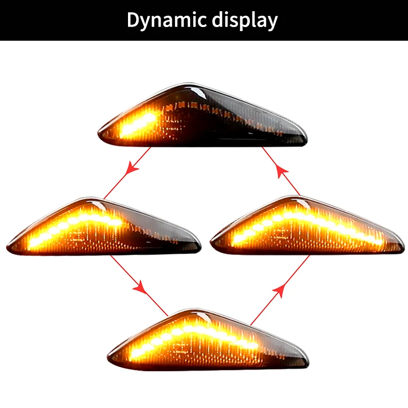 OZ-LAMPE 2Pcs Dynamic LED Turn Signal Light, Side Indicator for BMW E70 X5  E71