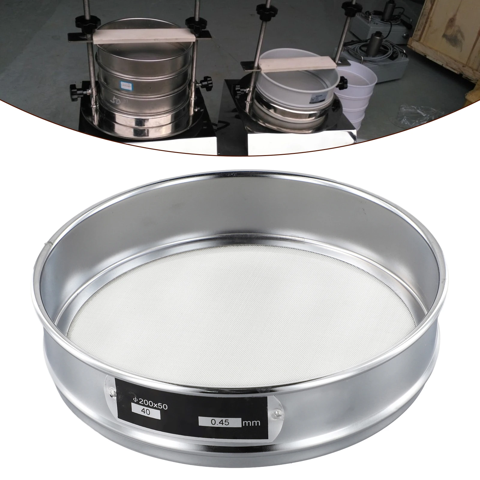 Acciaio Inox 304 Filtro Setaccio Di Analisi Standard Di Laboratorio Campionamento Test Di Ispezione Setaccio 304 SUS Filtro Mesh Cromatura Diam. Telaio. 20 Cm 12-200 Maglia Setaccio Acciaio Inox 304 Diametro 20cm - 10