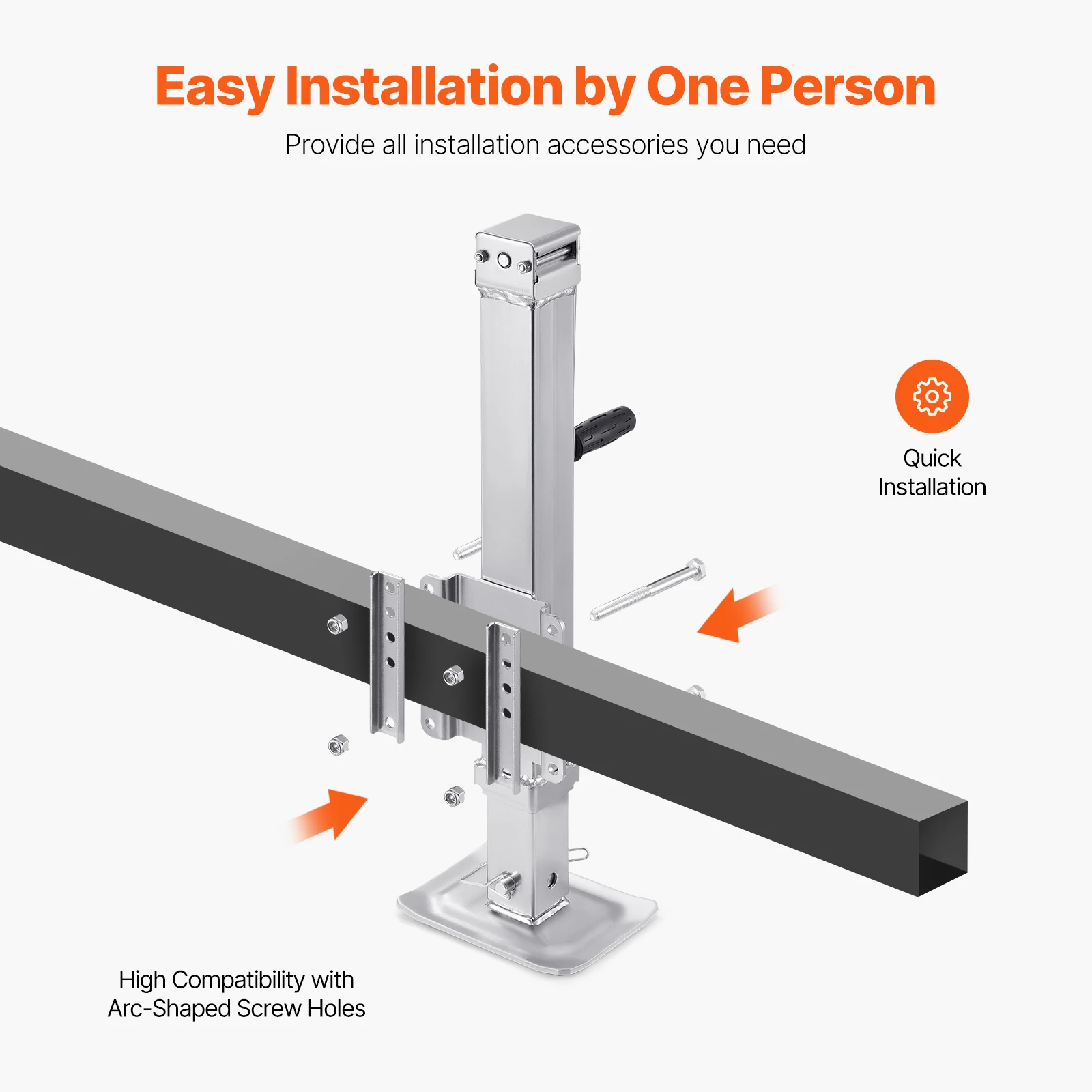 SucceBuy 8000lbs Sidewind Trailer Jack Swivel Bolt-on Support Legs 28.5"Lift with Handle Stand Steady Boat RV Parts Accessories