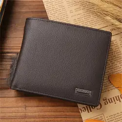 Men's Premium Black Real Cowhide Leather Wallet (Brown)